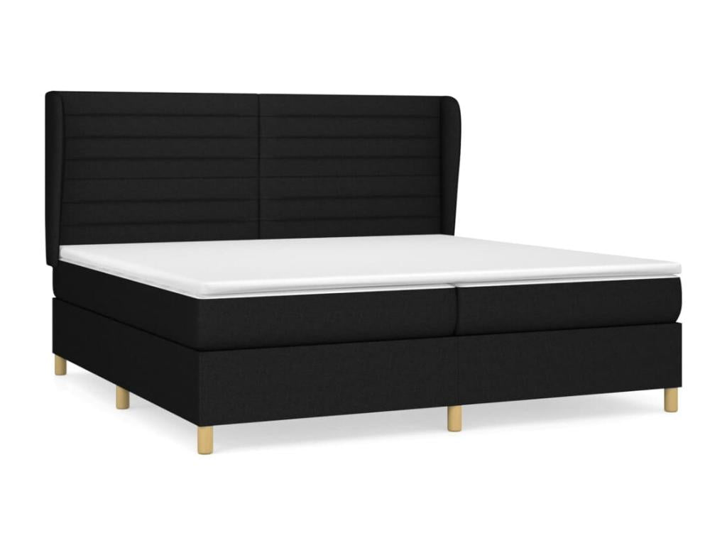 Lit à sommier tapissier avec matelas Noir 200x200 cm Tissu MVKG04121