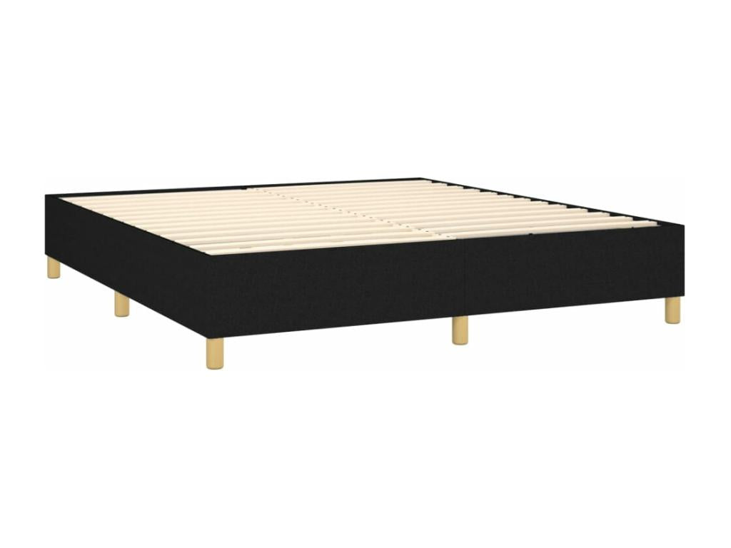 Lit à sommier tapissier avec matelas Noir 180x200 cm Tissu SLMX56758