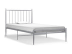 Cadre de lit sans matelas gris métal 100x200 cm LWCE16004