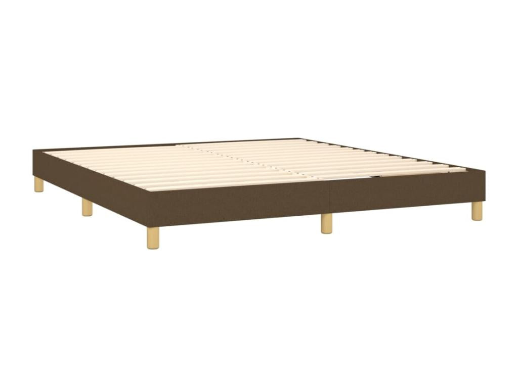 Sommier tapissier matelas et LED Marron foncé 180x200cm Tissu WYJL13267