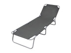 Chaise longue pliable avec dossier réglable Gris PGZV09154