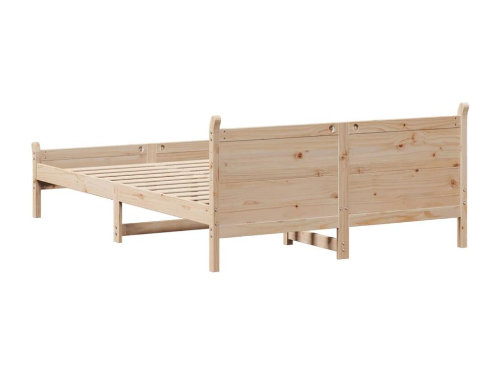 Cadre de lit sans matelas 135x190 cm bois de pin massif KMUC42394