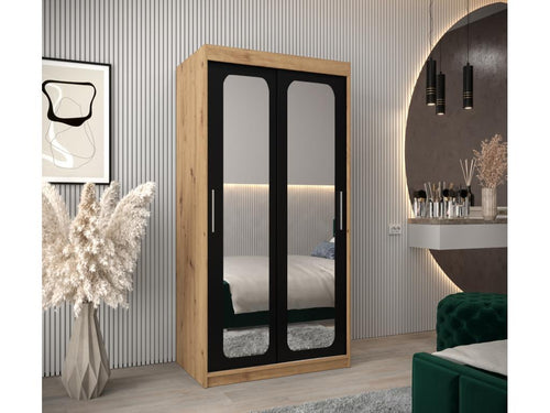 ARMOIRE Decohaute T3 À PORTES COULISSANTES 200/100/62 2 Portes Decohaute/Noir BACH64299