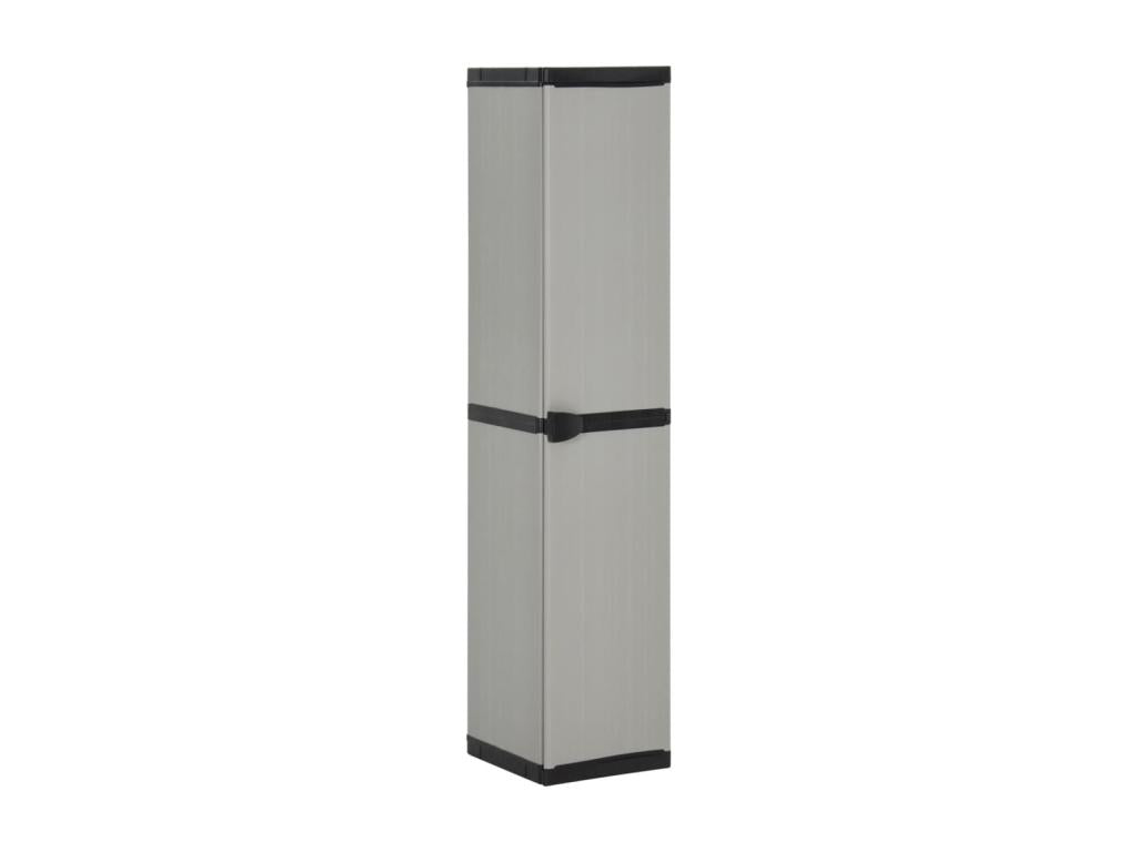 Armoire de rangement de jardin 3 étagères Gris/noir 34x40x168cm CBQH86202