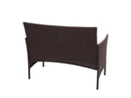 Banc de jardin en poly rotin Decohaute marron tacheté coussin noir QMZP30995
