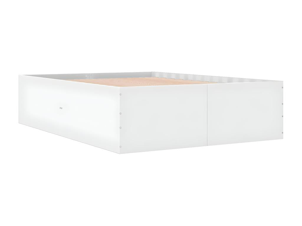 Cadre de lit sans matelas blanc 135x190 cm VKSY98090