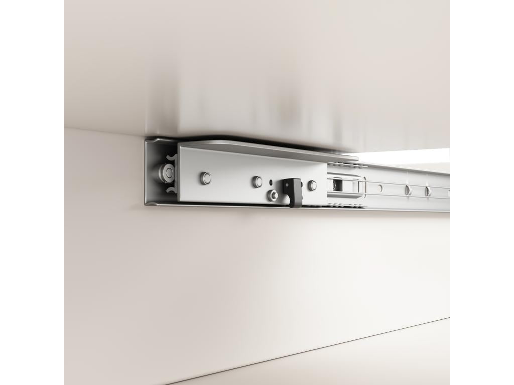 Table à manger extensible 4 à 6 couverts avec 1 porte - 110/140x80x76 cm - Bois MDF - pour cuisine et salon - Couleur blanc GLOC30875