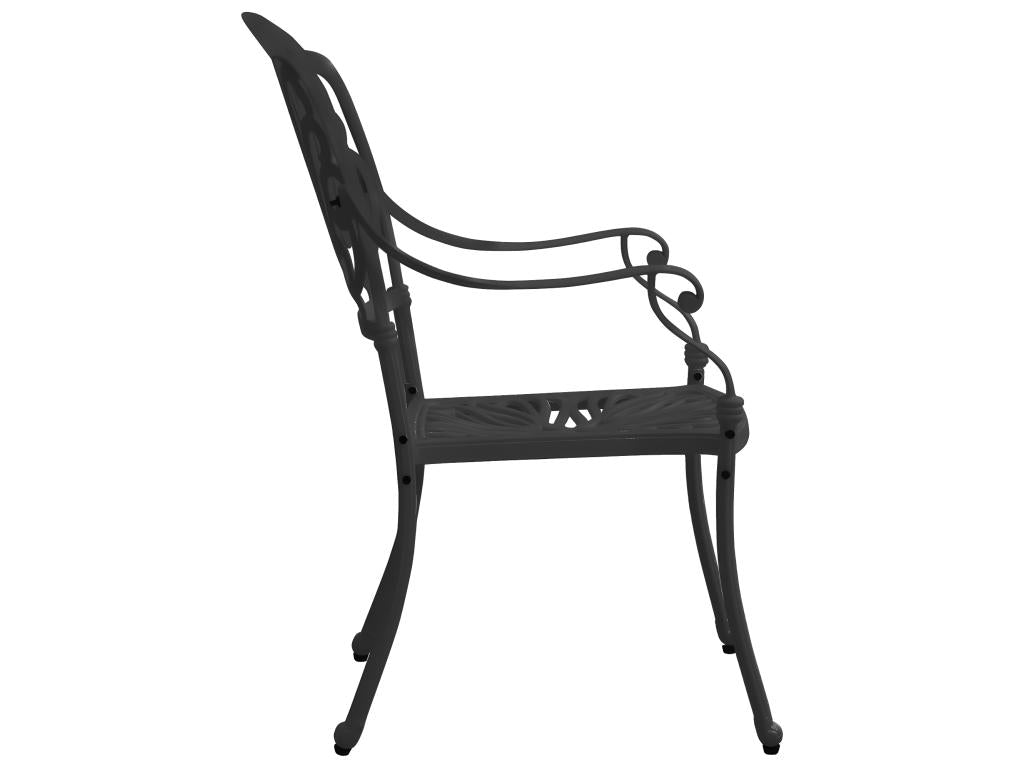 Chaises de jardin lot de 2 Aluminium coulé Noir XOAD73864