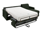 Canapé d'angle convertible express et réversible en tissu vert sapin - Couchage 140 cm à Decohaute larges - Matelas 22 cm - Decohaute CBMS09579