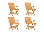 Chaises de jardin pliantes 4 pièces 61x67x90 cm bois massif teck HYKM74800