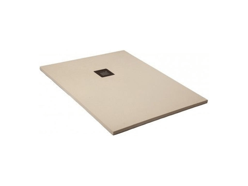 Receveur de Douche 80x95 cm Ligne Decohaute Extra Fin Blanc Decohaute Ral 1013 en Résine Synthétique et Poudre de Marbre avec Bonde Libre YPFA56968