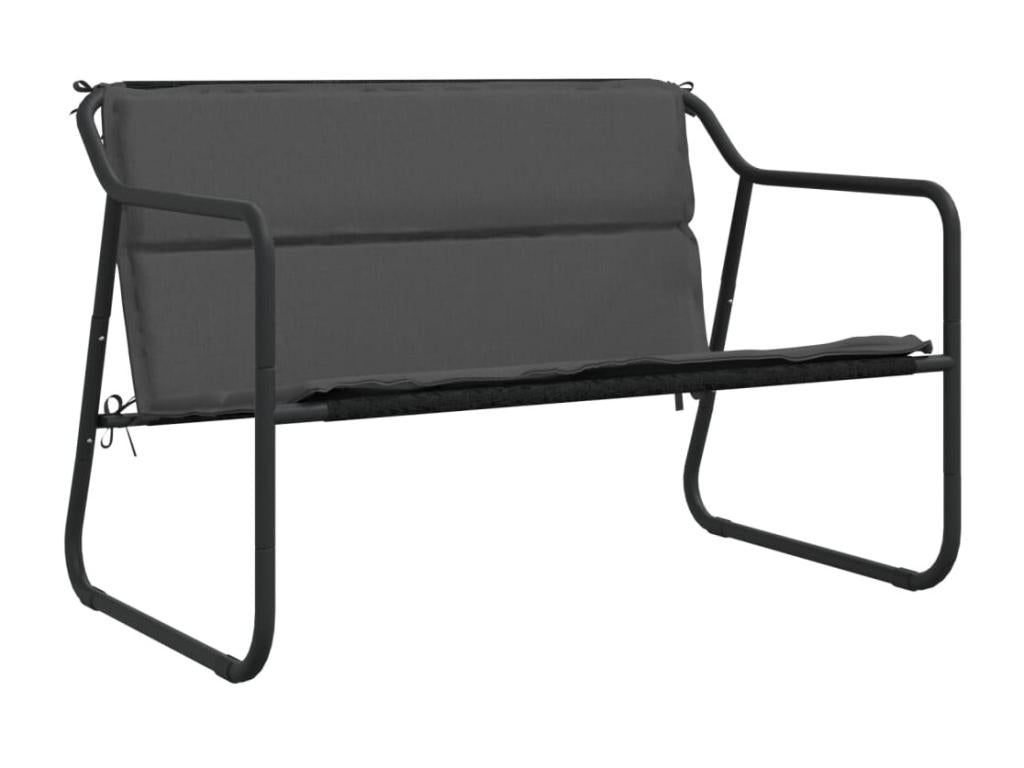 Banc de jardin à 2 places avec coussin acier anthracite EAAC03379