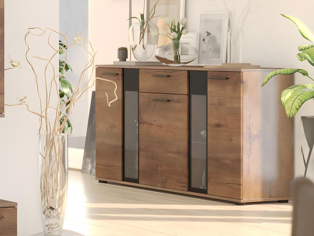 Vitrine Decohaute 114 Avec des portes - Avec tiroirs Le nombre de portes 3 80x140x40cm ERDA75526