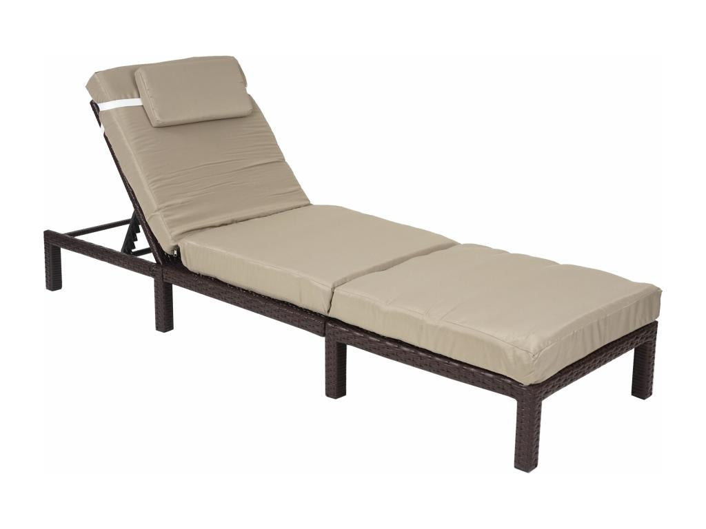 Poly-Rotin Bain de soleil Decohaute-A51 Premium Premium marron coussin crème BCRC29955