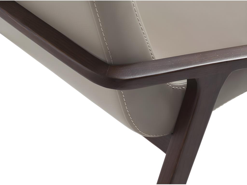 Chaise en bois de frêne et simili cuir Decohaute - Lot de 2-Couleur Decohaute 72 Gris foncé VWCP42870