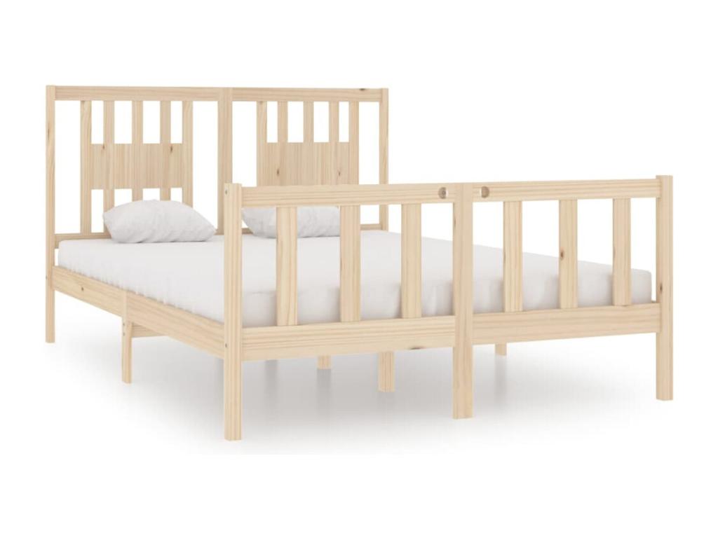 Cadre de lit sans matelas 135x190 cm bois massif VWJL99388