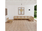 Salon de jardin 7 pcs marron miel bois de pin massif HIQU38417