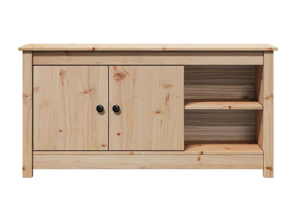 Meuble TV multimédia étagère bois marron 103x36.5x52 cm 02 0025625 KHMF64888