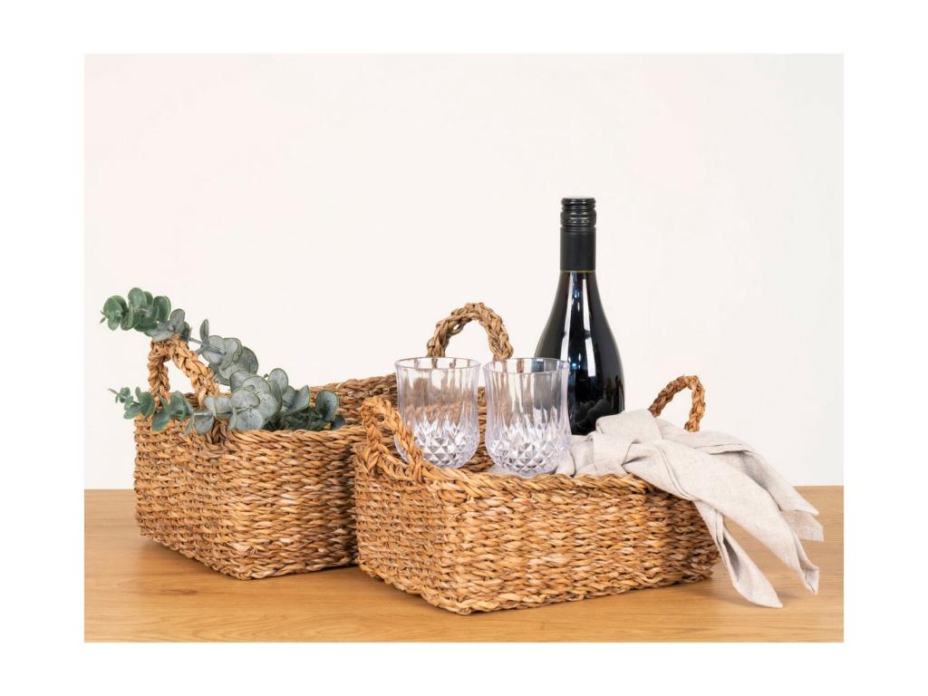 Lot de 2 Paniers Décoratifs de Rangement Morella Marron 23x32x13 cm Decohaute RDPJ20394