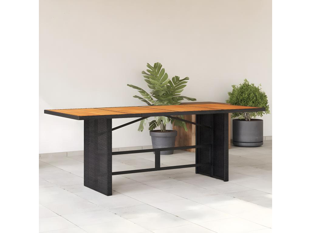 Decohaute Premium - Table de jardin avec dessus en bois d'Decohaute noir 190x80x74 cm SCXV40032