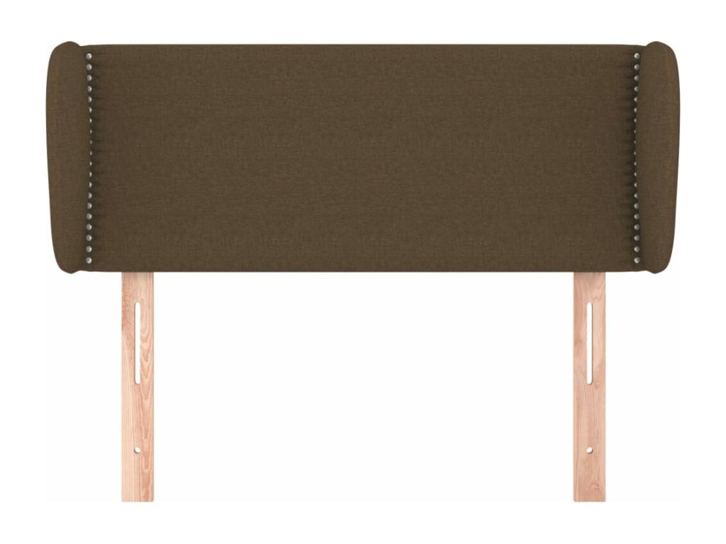Tête de lit avec oreilles Marron foncé 103x23x78/88 cm Tissu ZEUK58525
