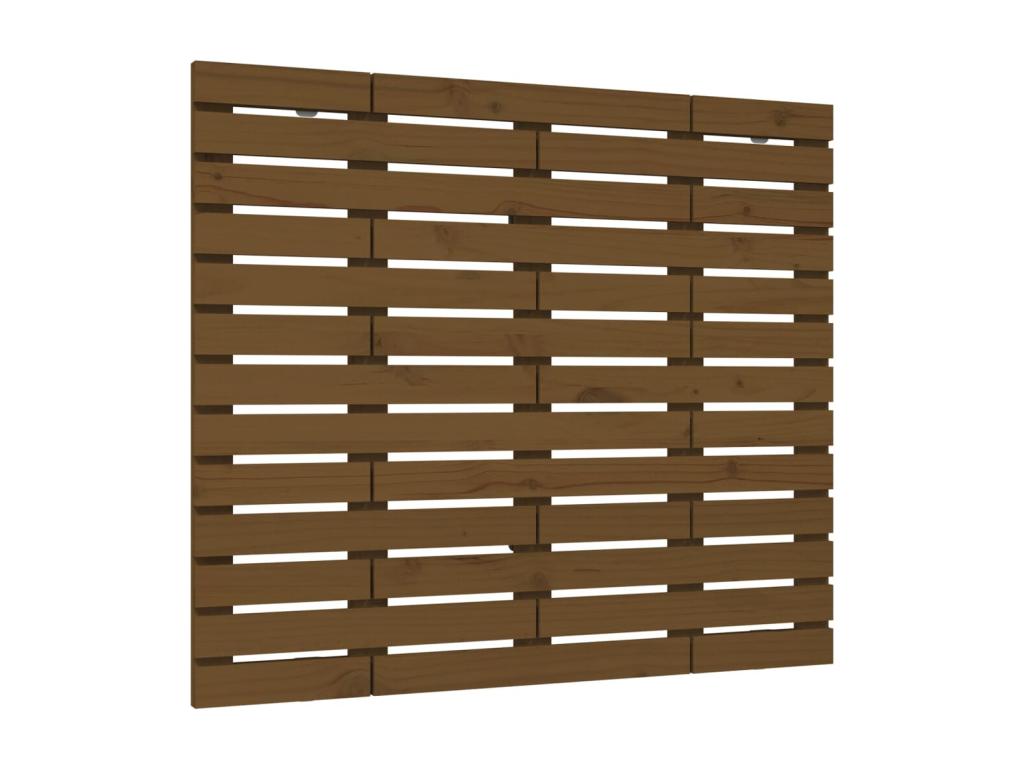 Tête de lit murale Marron miel 141x3x91,5 cm Bois massif de pin CASA53886