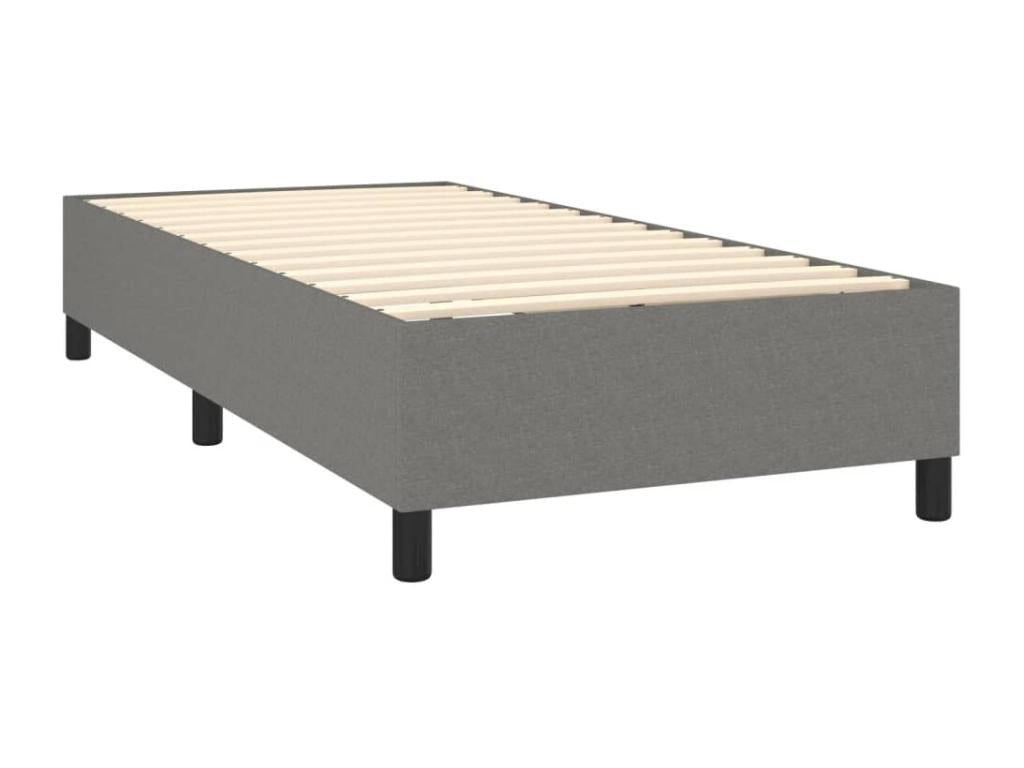 Lit à sommier tapissier avec matelas Gris foncé 90x200 cm Tissu UOCL42259