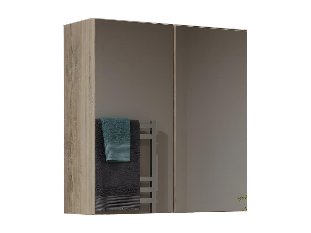 Domopure - Armoire de toilette murale 2 portes - Meuble SDB avec miroir - Dimensions 60x22x60 cm - Rangement Salle de bain ZOPF55954