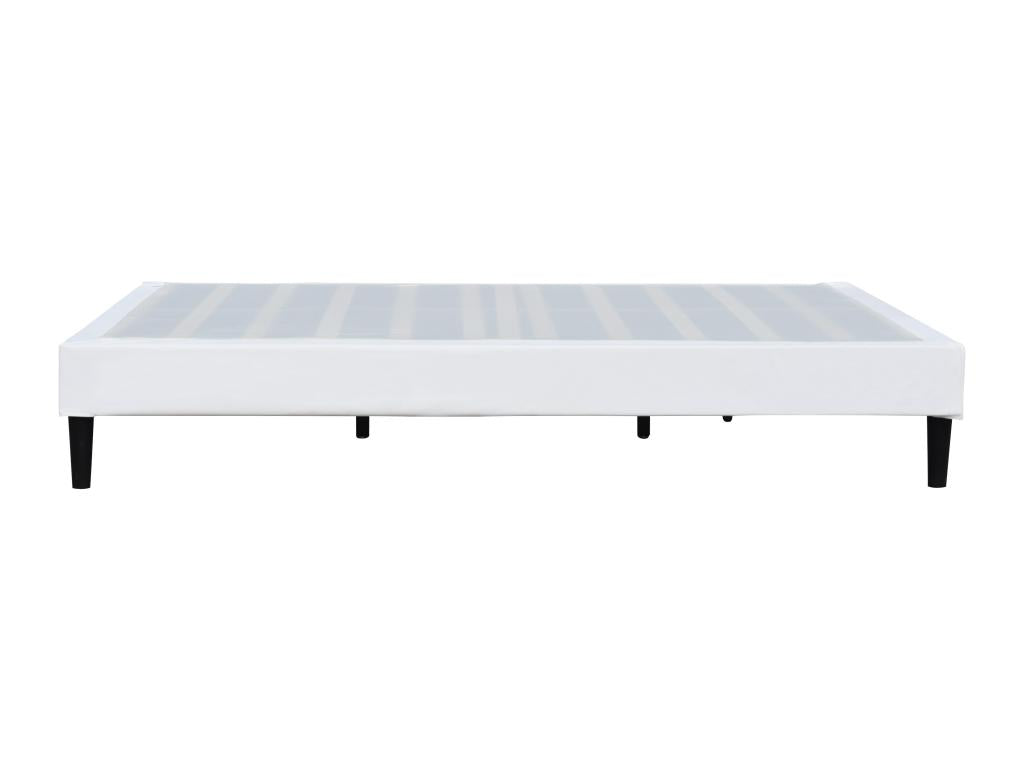 Sommier 140x200 cm Tapissier déhoussable Blanc avec Pieds 20 cm et 2x13 Decohaute AZBP23824