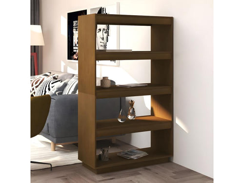 Bibliothèque/Séparateur de pièce Marron miel 80x35x135 cm Pin TTRN71078