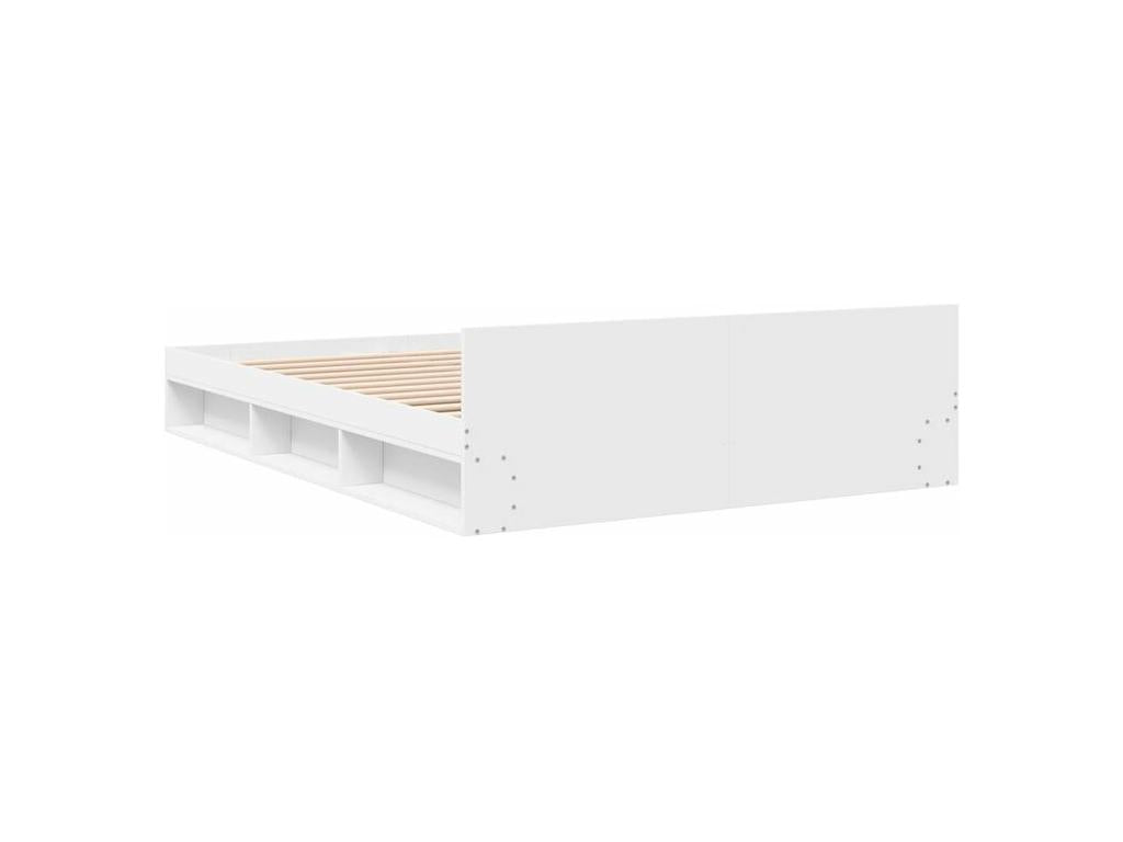 Cadre de lit avec tiroirs blanc 140x200 bois d'ingénierie CWCO36419