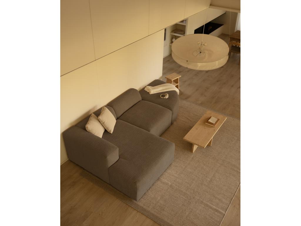 Canapé d'angle gauche 5/6 places 3 modules en marron IEWF18189