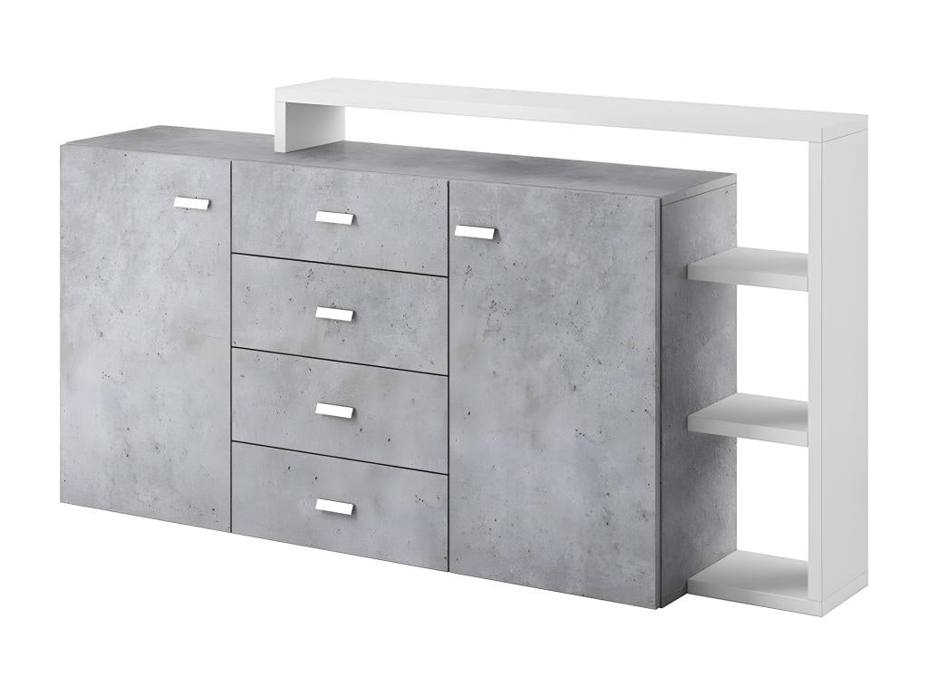 Buffet avec étagère intéDecohautee collection Decohaute 180cm- Coloris Gris et blanc- Style design QHRT99853