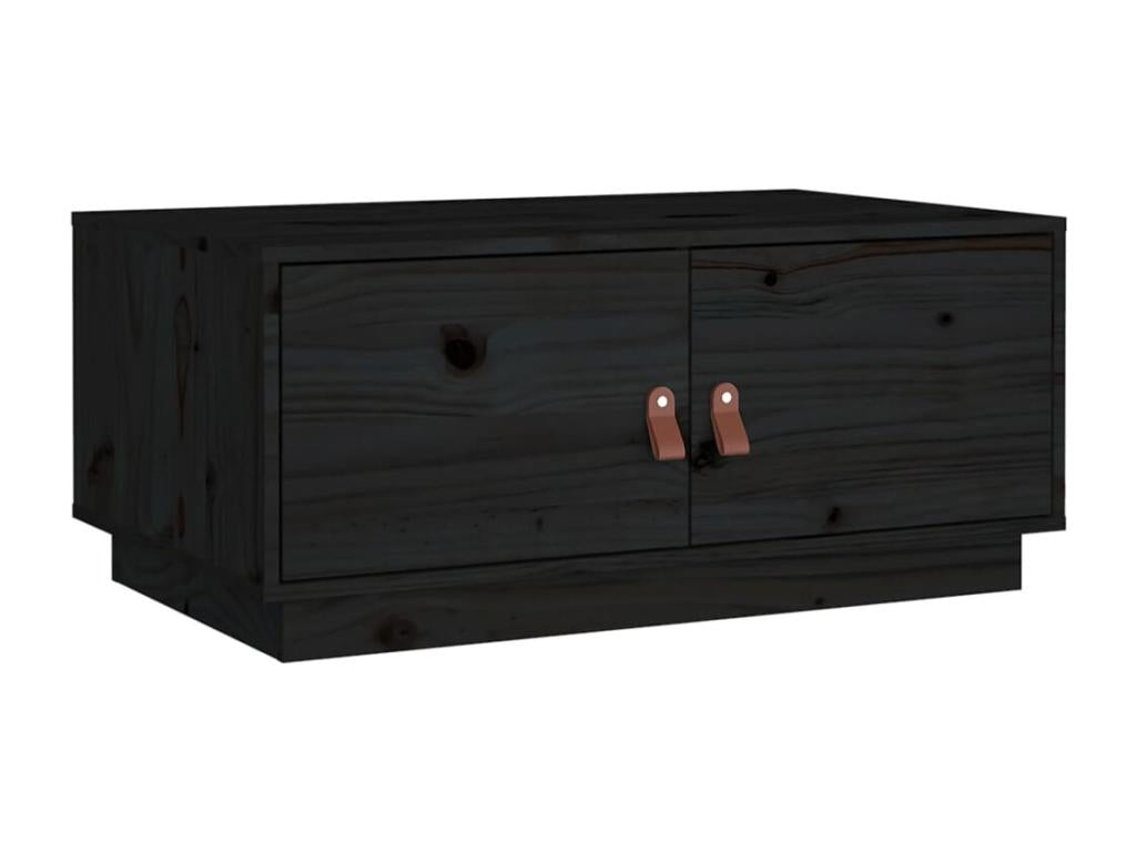 Table basse Noir 80x50x35 cm Bois massif de pin PNWR28013