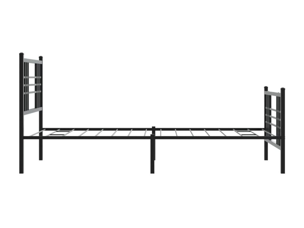 Cadre de lit métal avec tête de lit/pied de lit noir 107x203 cm ZZKN61061