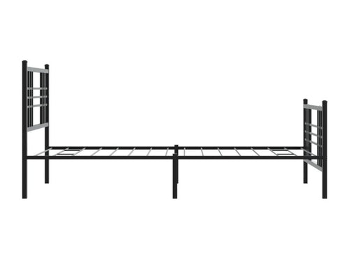 Cadre de lit métal avec tête de lit/pied de lit noir 107x203 cm ZZKN61061