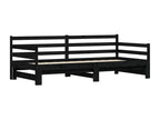 Lit de jour avec lit gigogne noir 90x200 bois de pin massif LLNR51927