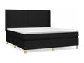 Lit à sommier tapissier avec matelas Noir 180x200 cm Tissu SLMX56758