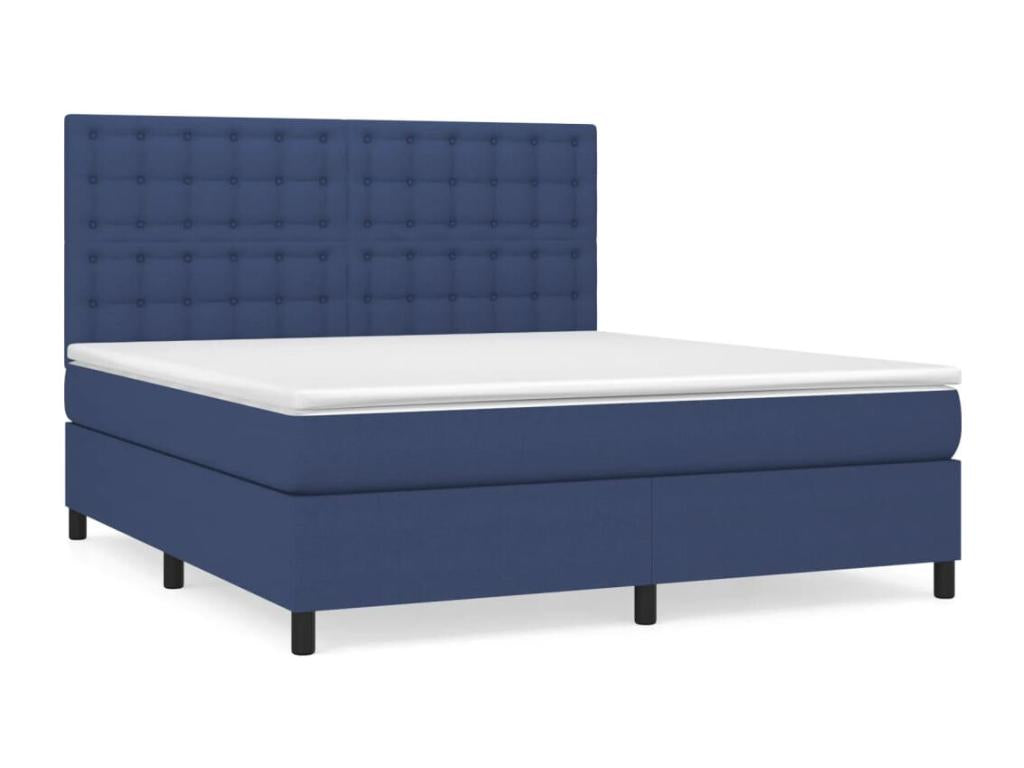 Lit à sommier tapissier avec matelas Bleu 180x200 cm Tissu VRNF28033