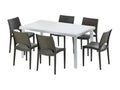 Ensemble 6 chaises et 1 table 150x90cm jardin café terrasse ROBUCHON RMVY68193