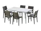 Ensemble 6 chaises et 1 table 150x90cm jardin café terrasse ROBUCHON RMVY68193