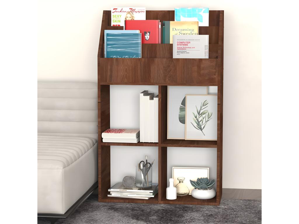 Porte-revue pour enfants Chêne marron 71x30x114 cm KTES85948