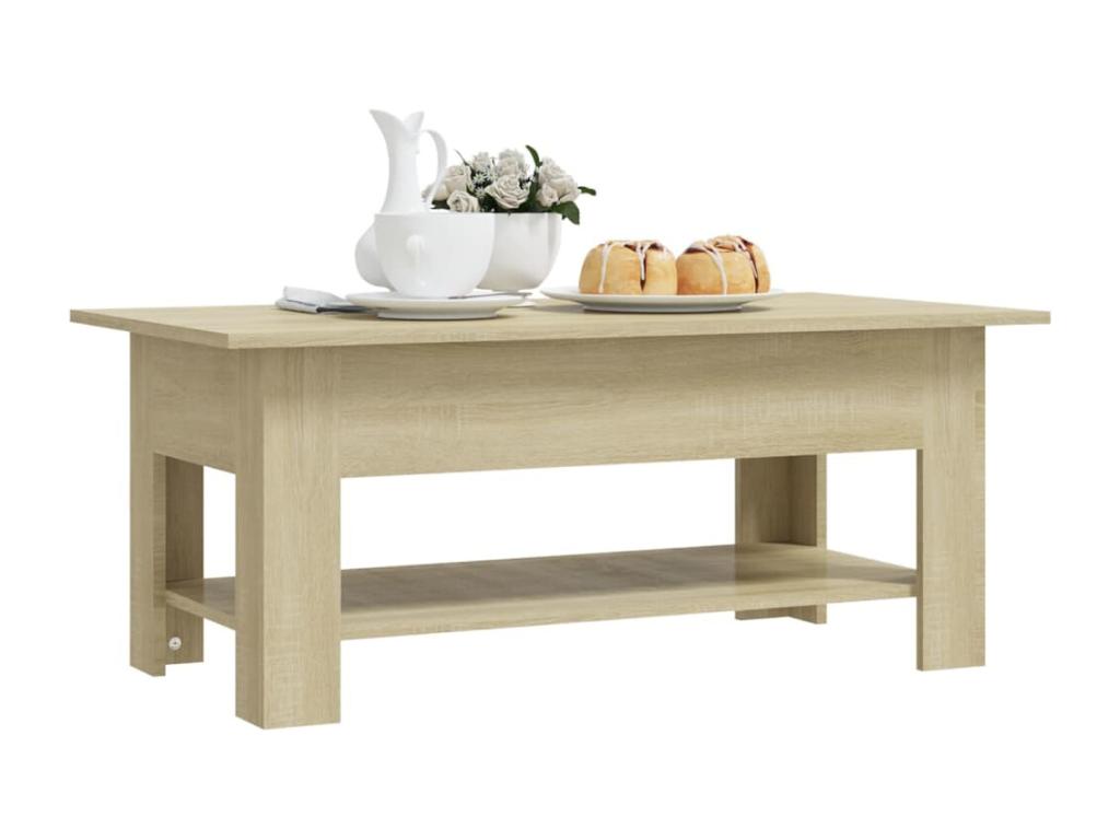Table basse chêne Decohaute 102x55x42 cm bois d'ingénierie TAXN78796