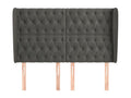 Tête de lit avec oreilles Gris foncé 147x23x118-128 Velours DPFM98014