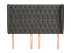 Tête de lit avec oreilles Gris foncé 147x23x118-128 Velours DPFM98014