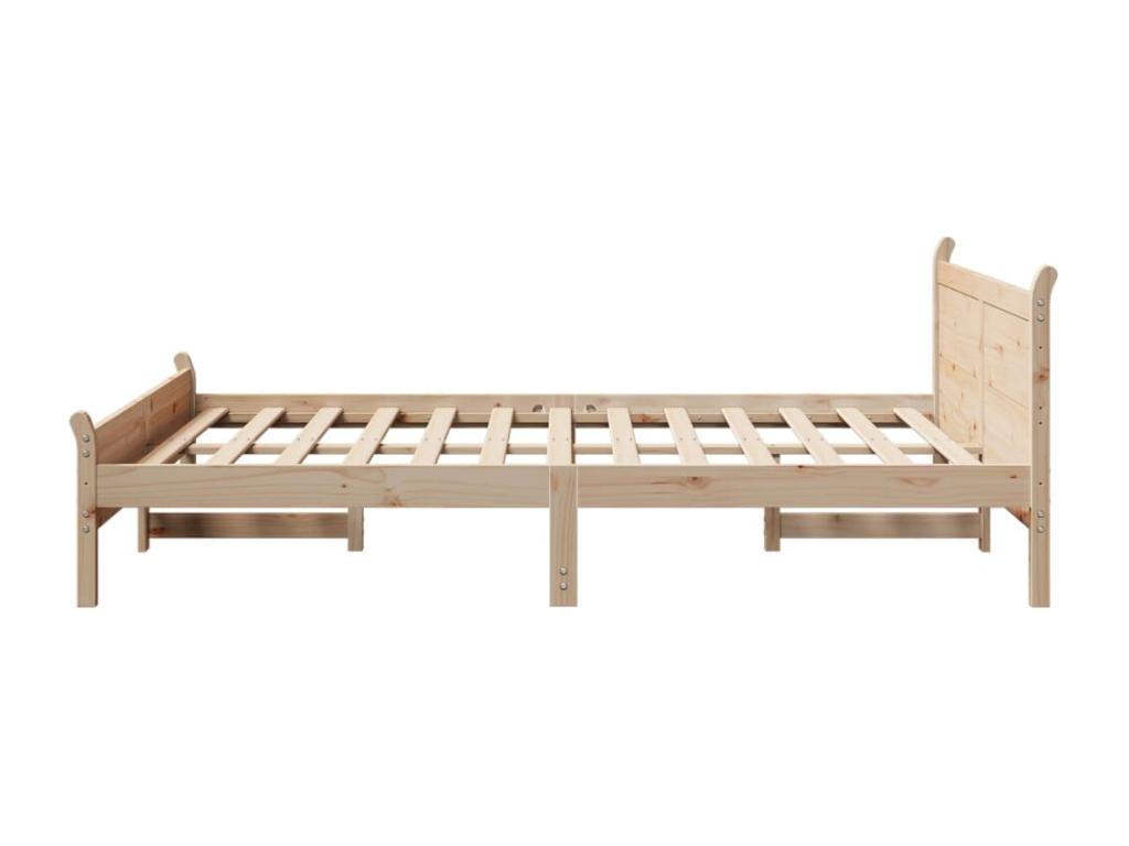 Cadre de lit sans matelas 135x190 cm bois de pin massif KMUC42394