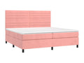 Lit à sommier tapissier avec matelas Rose 200x200 cm Velours HTUZ14111
