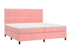 Lit à sommier tapissier avec matelas Rose 200x200 cm Velours HTUZ14111