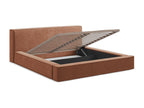 Lit rembourré avec rangement 220x240 - en Strukturstoff - terre cuite - Decohaute ZPRP88507