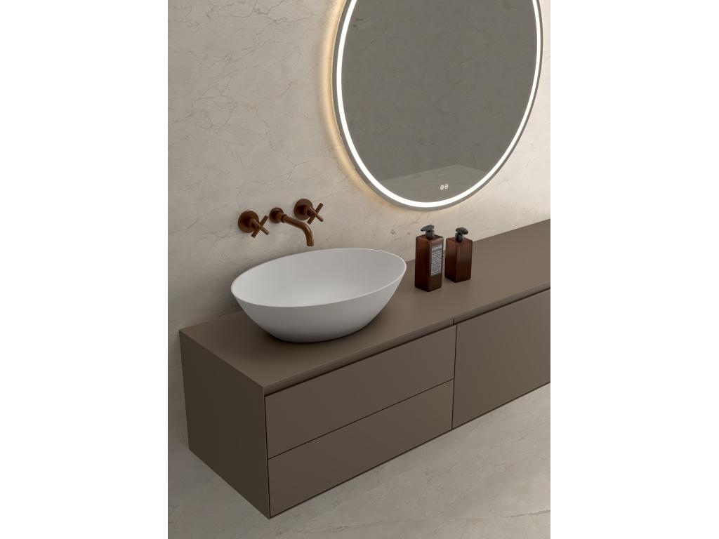 Robinet mitigeur lavabo mural Or rose brossé - Domopure GBRB79078